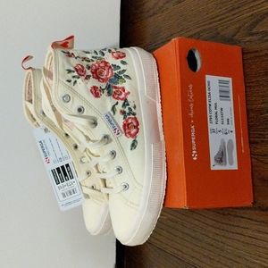 Superga high top floral Converse-like sneakers